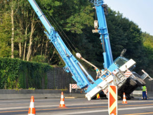 mobile crane tipped over