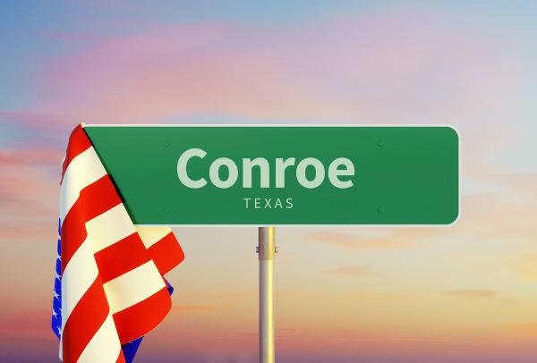 Conroe Texas city sign